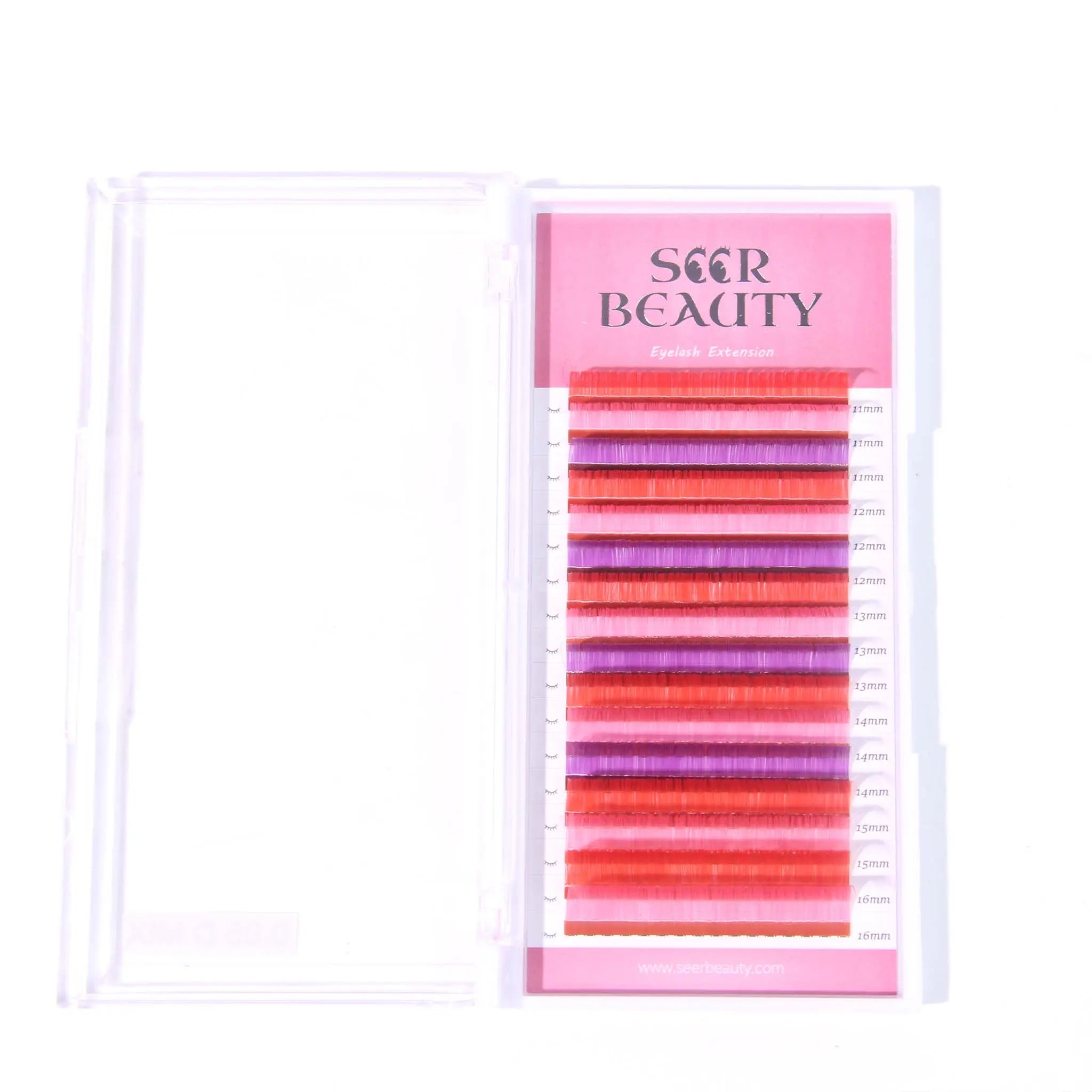 0.07MM Mixed-colored Volume Eyelash Extensions --- 02 Redberry