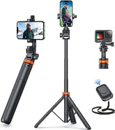 Newest iPhone Tripod Stand, Phone Tripod&Selfie Stick with Remote Shutter for Video Recording, Solidest Cell Phone Tripod Stand for iPhone Compatible iPhone 13Pro Max/12Pro/Samsung/DJI/GoPro seerbeauty