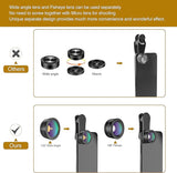 Upgraded 3 in 1 Phone Camera Lens kit-198° Fisheye Lens + Macro Lens + 120° Wide Angle Lens,Clip on Cell Phone Lens Kit Compatible with iPhone Samsung Android Smartphones seerbeauty