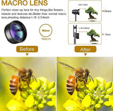 Upgraded 3 in 1 Phone Camera Lens kit-198° Fisheye Lens + Macro Lens + 120° Wide Angle Lens,Clip on Cell Phone Lens Kit Compatible with iPhone Samsung Android Smartphones seerbeauty
