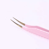 BP-01  Baby Pink FIBER TIP Classic Isolation Tweezers seerbeauty
