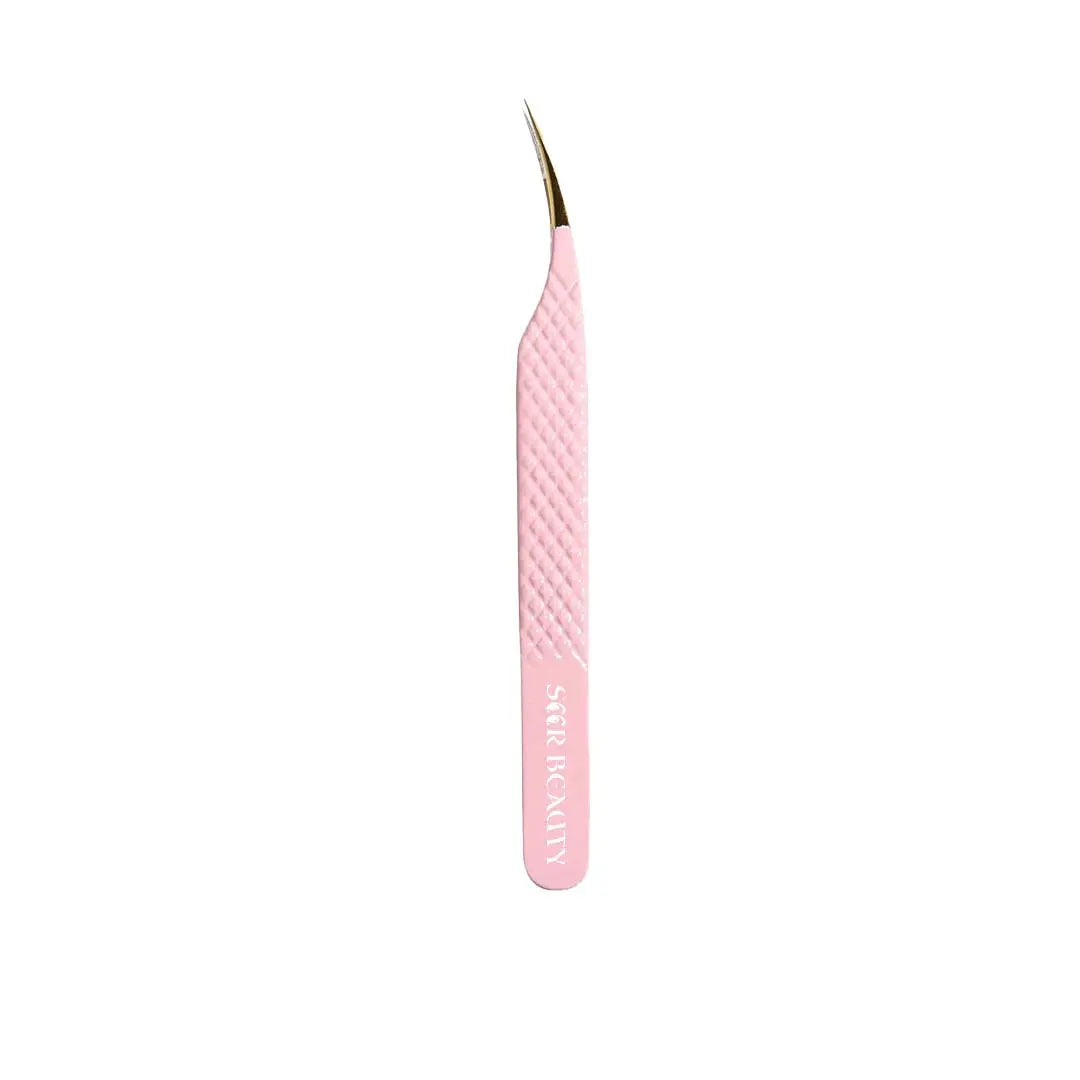 BP-01  Baby Pink FIBER TIP Classic Isolation Tweezers seerbeauty