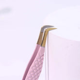 BP-02 FIBER TIP Baby Pink 90 Degree Tweezers seerbeauty