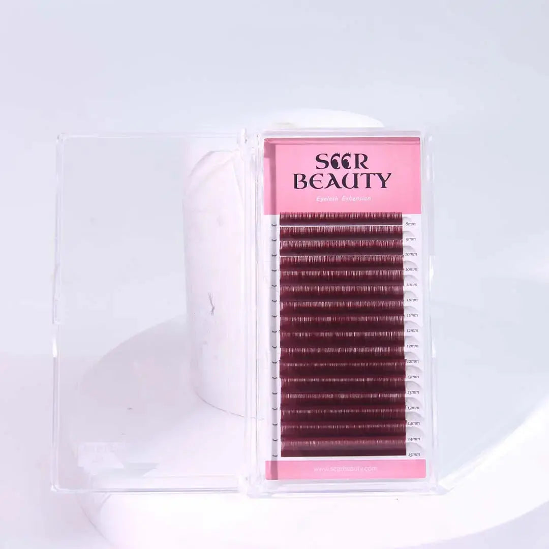 Burgundy Volume Eyelash Extensions Redberry