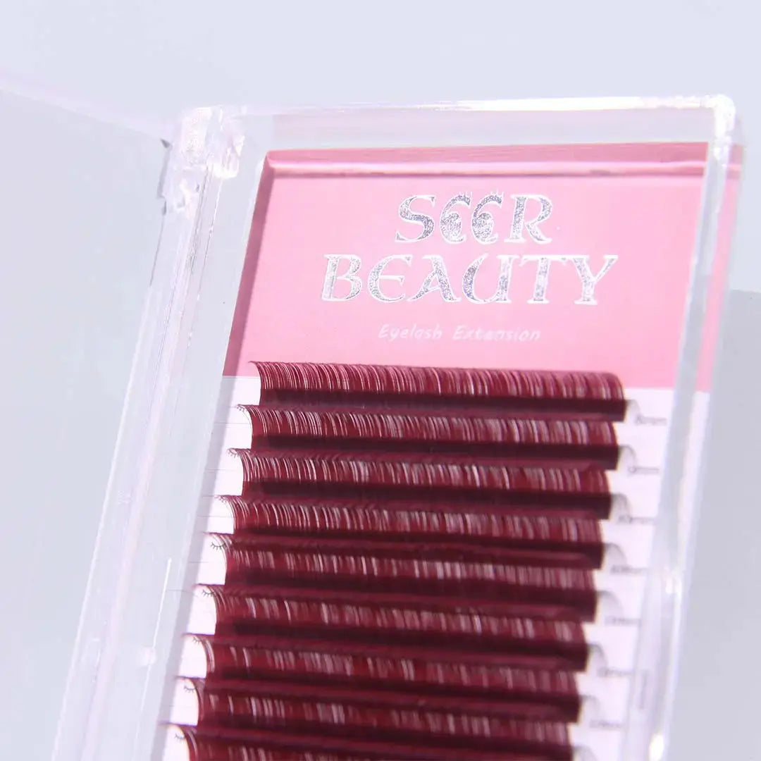 Burgundy Volume Eyelash Extensions Redberry
