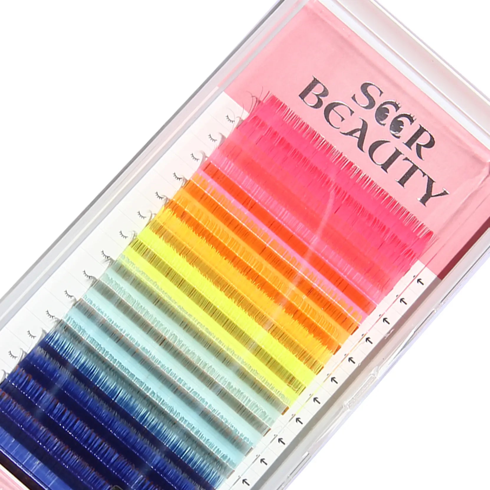 Mixed-colored Volume Eyelash Extensions (fluorescence) Redberry