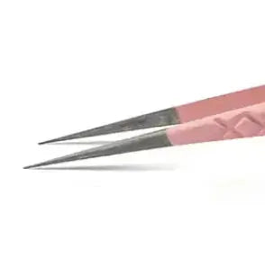 PINK-04 FIBER TIP Classic Straight Tweezers seerbeauty