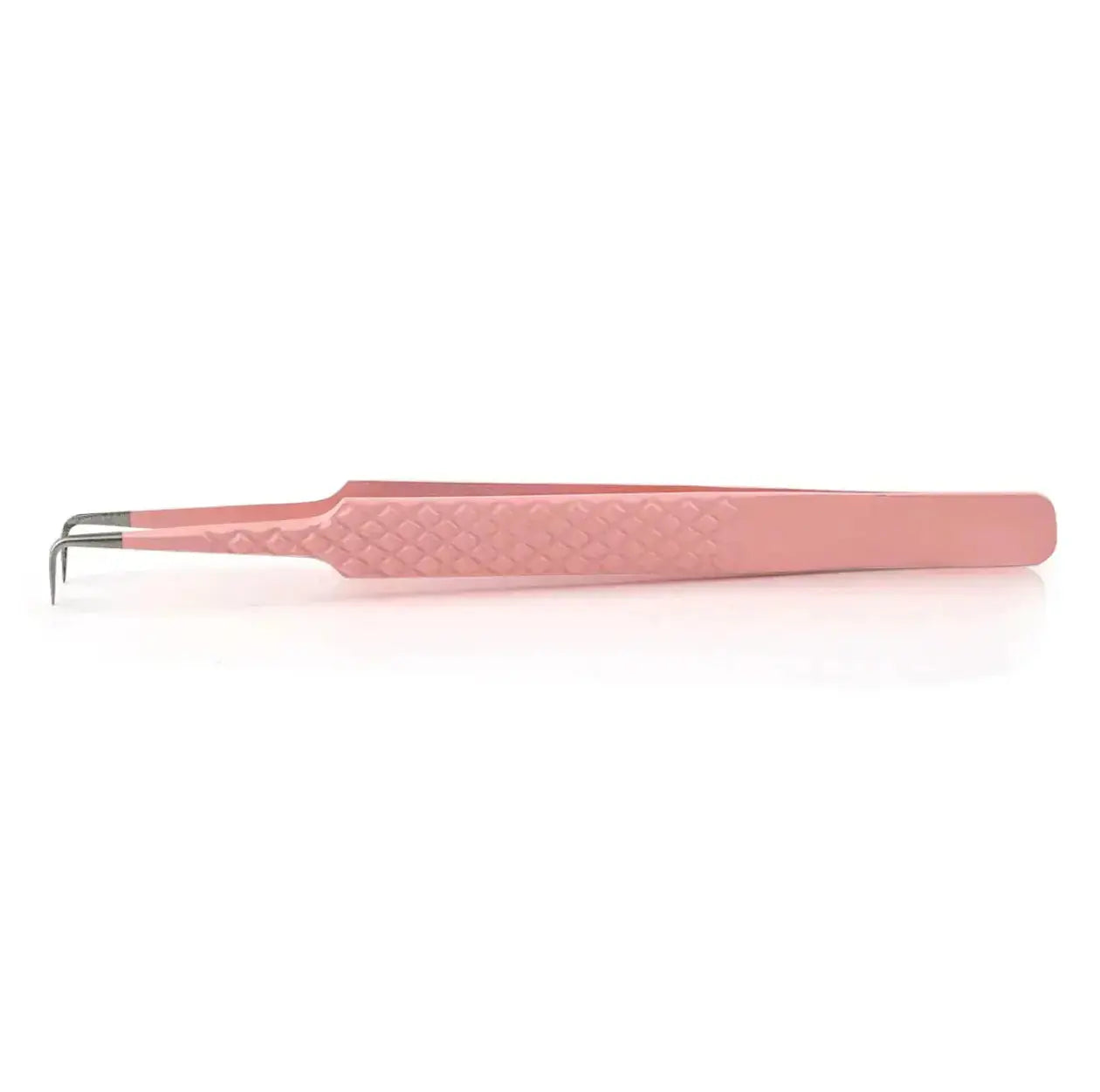 PINK-06 FIBER TIP Pink 90 Degree Tweezers seerbeauty
