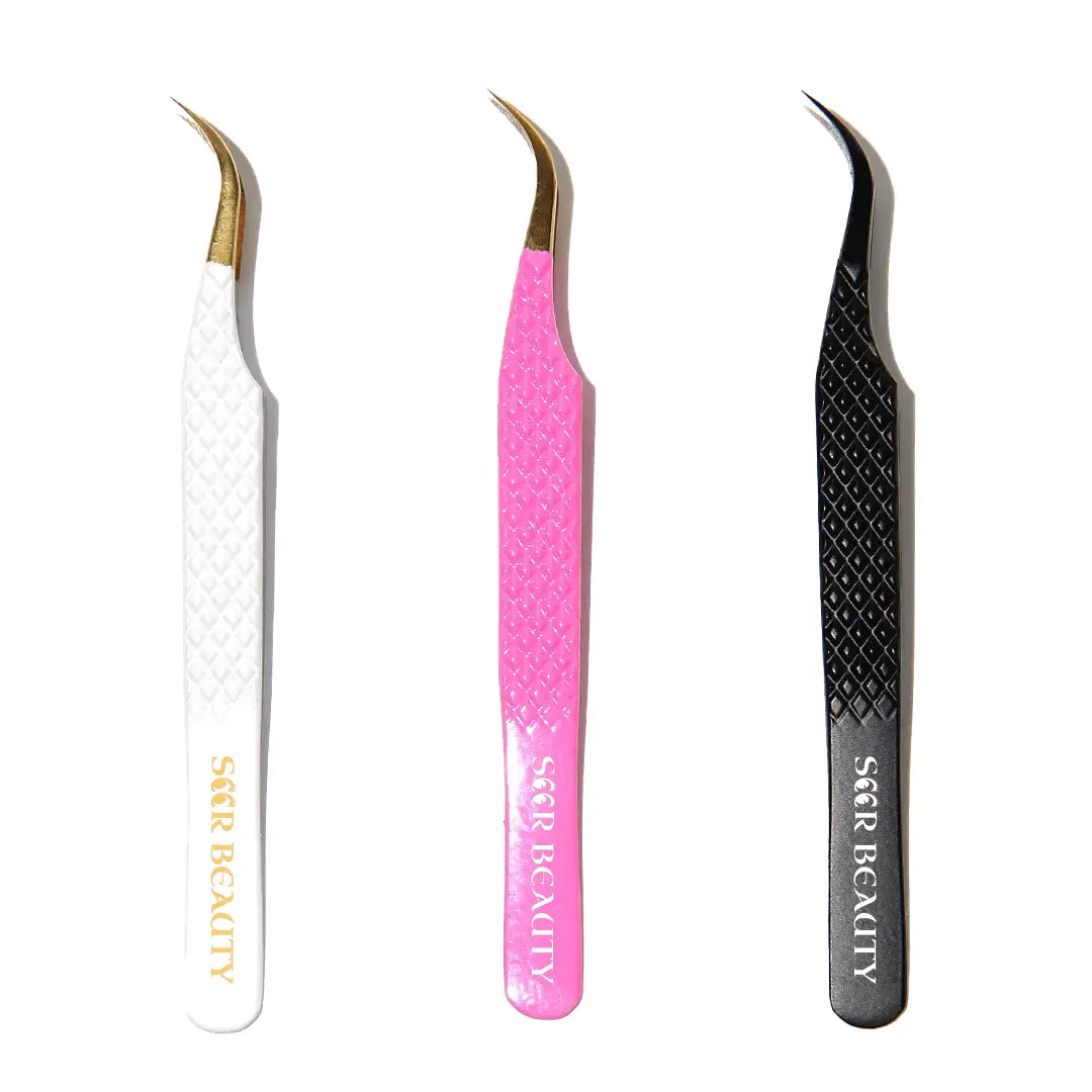 SW-01 Curved Fiber Tip Tweezers for Eyelash Extensions seerbeauty