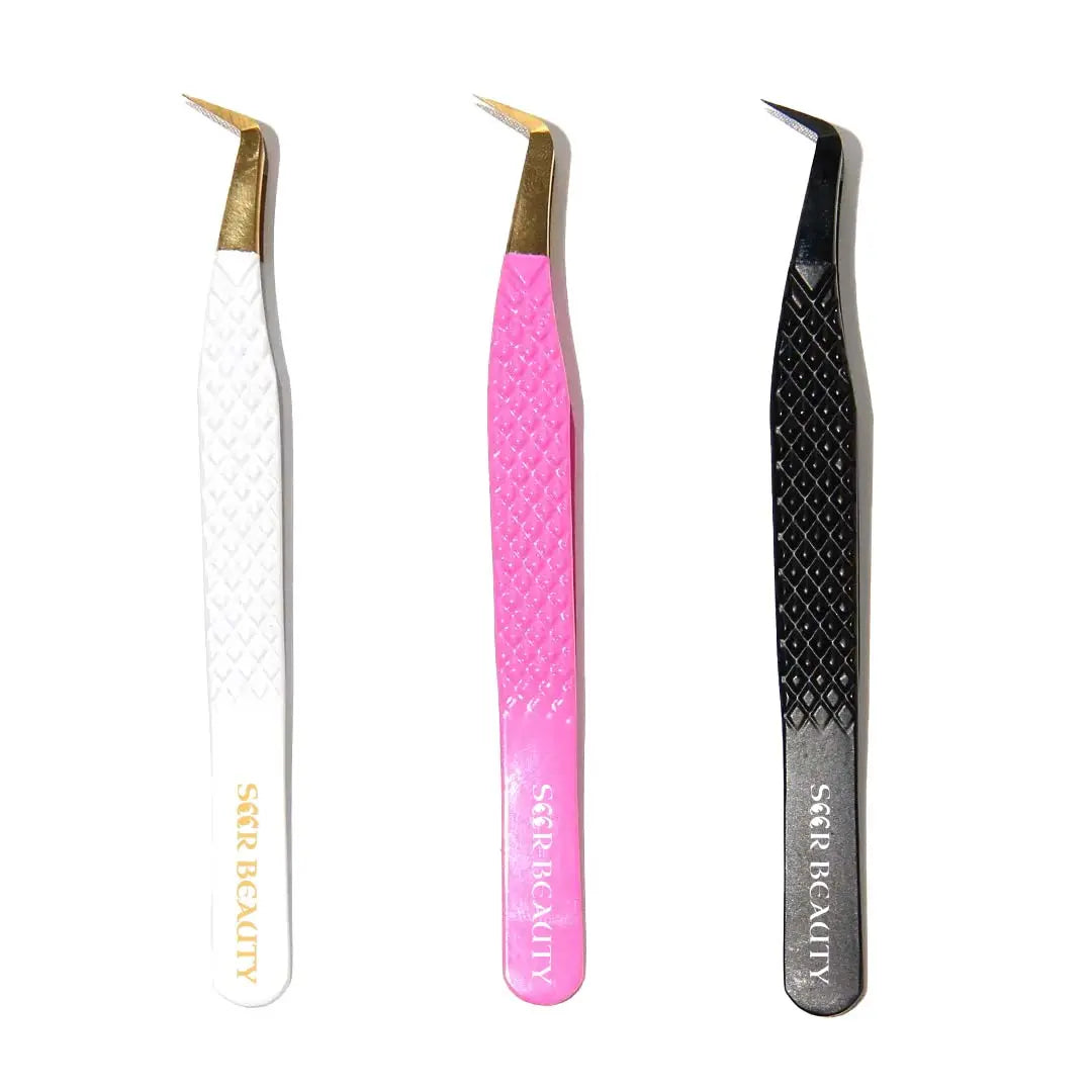 SW-02 Boot Fiber Tip Tweezers for Eyelash Extensions seerbeauty