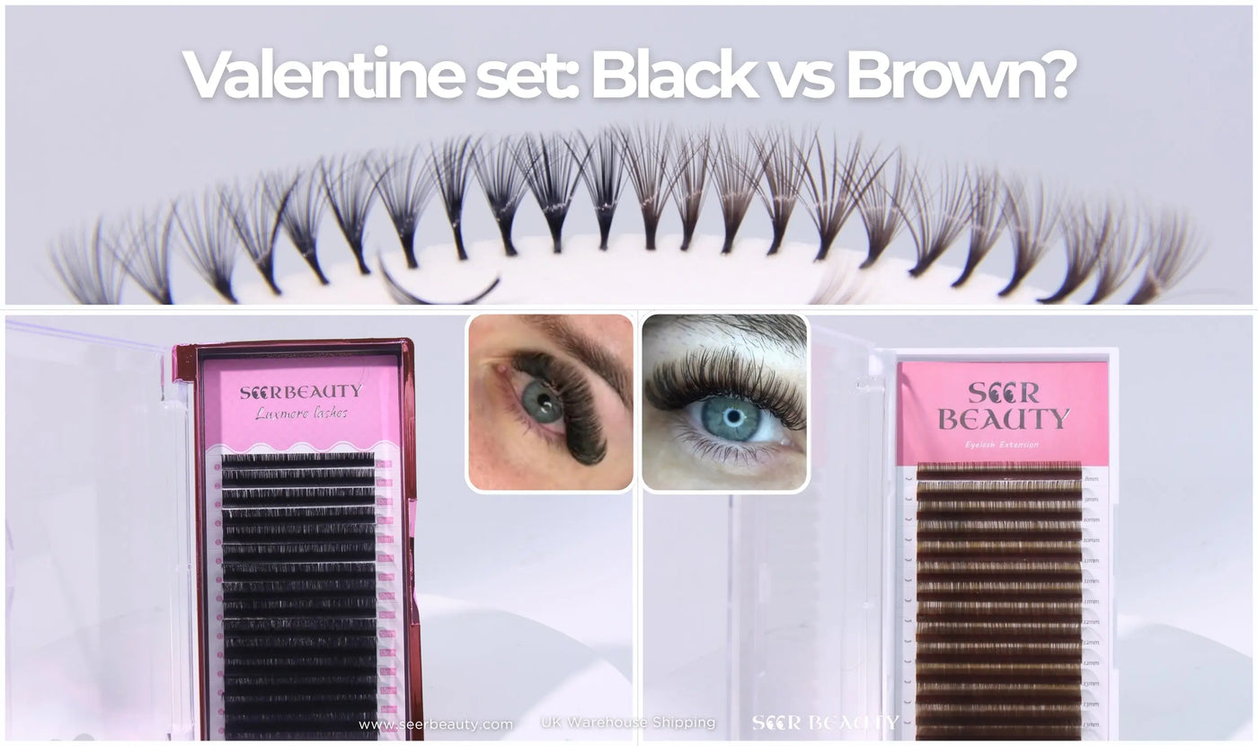 Black vs Brown Lashes: Which One Clients Choose in the UK (Valentine Set Guide)