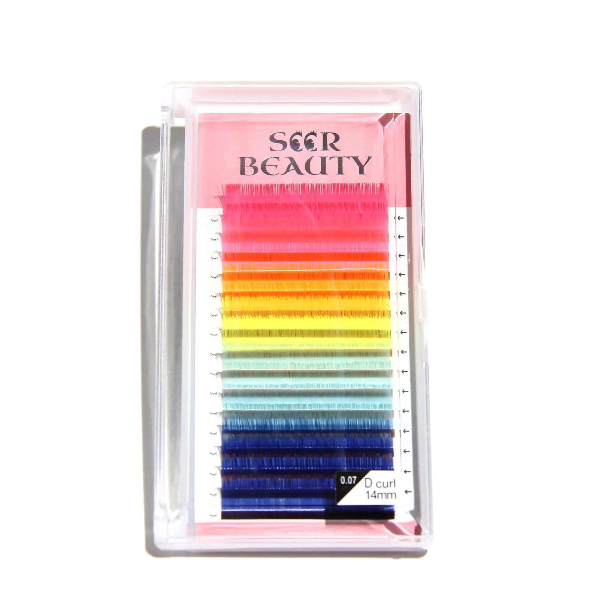 0.07MM Mixed-colored Neon Volume Eyelash Extensions Redberry