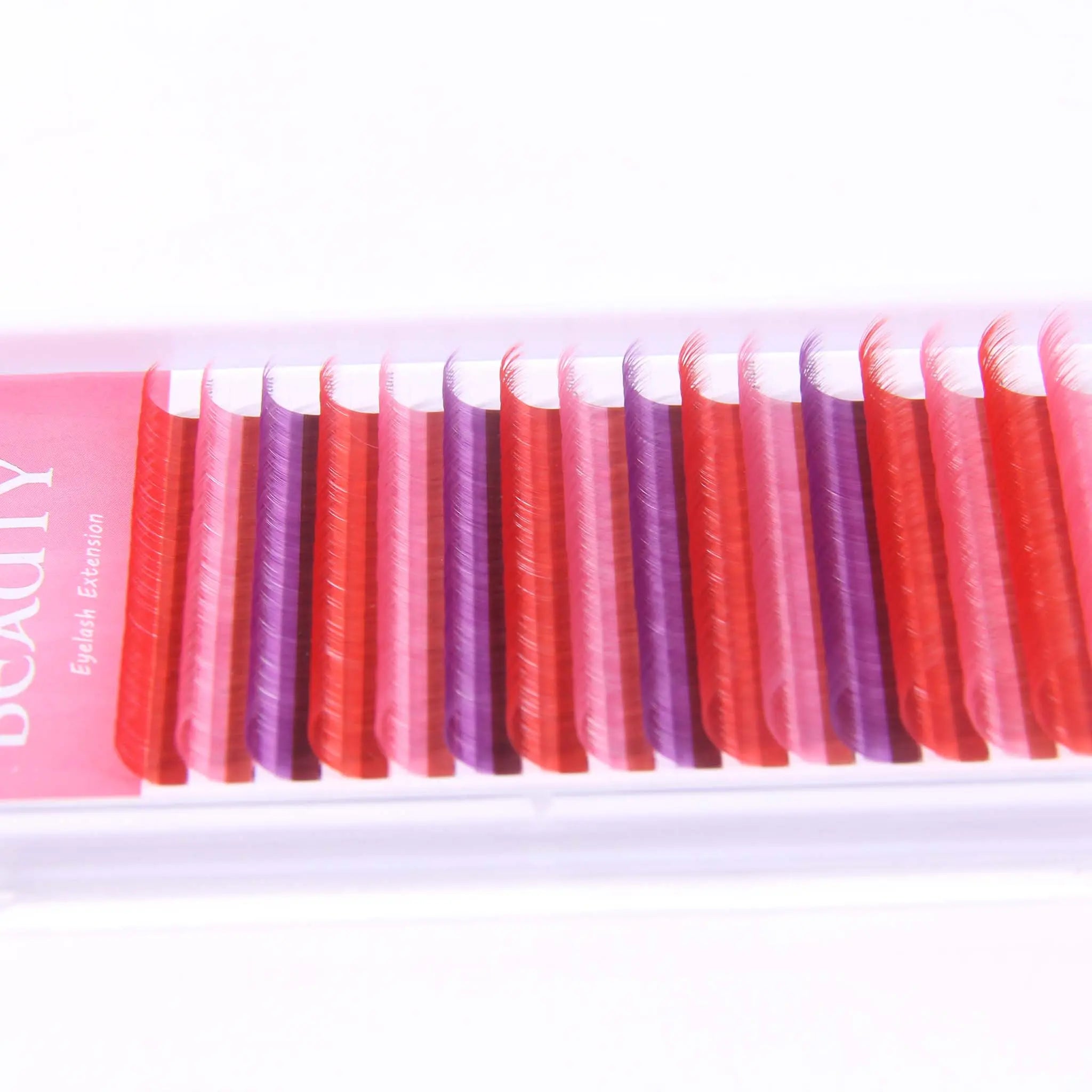 0.07MM Mixed-colored Volume Eyelash Extensions --- 02 Redberry