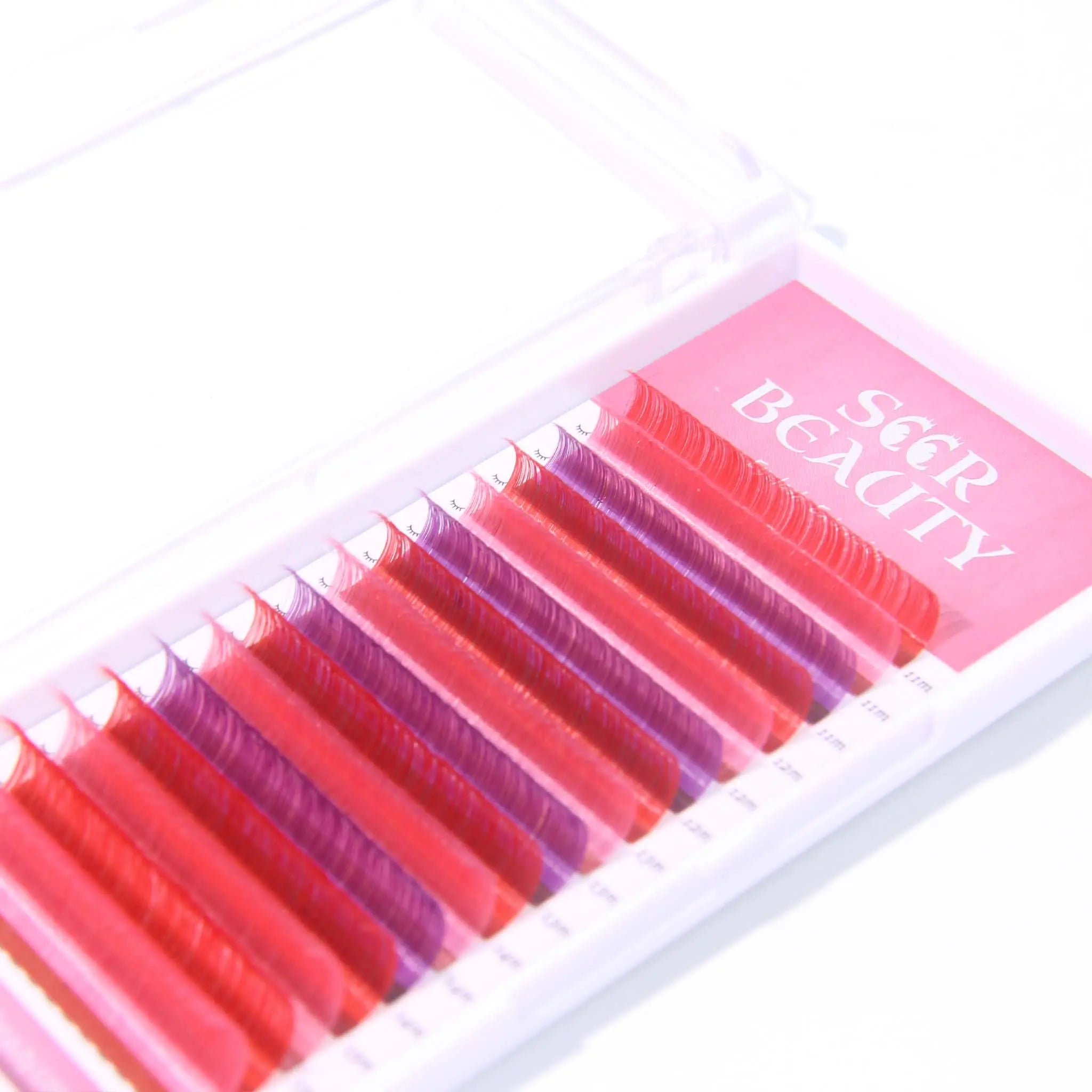 0.07MM Mixed-colored Volume Eyelash Extensions --- 02 Redberry