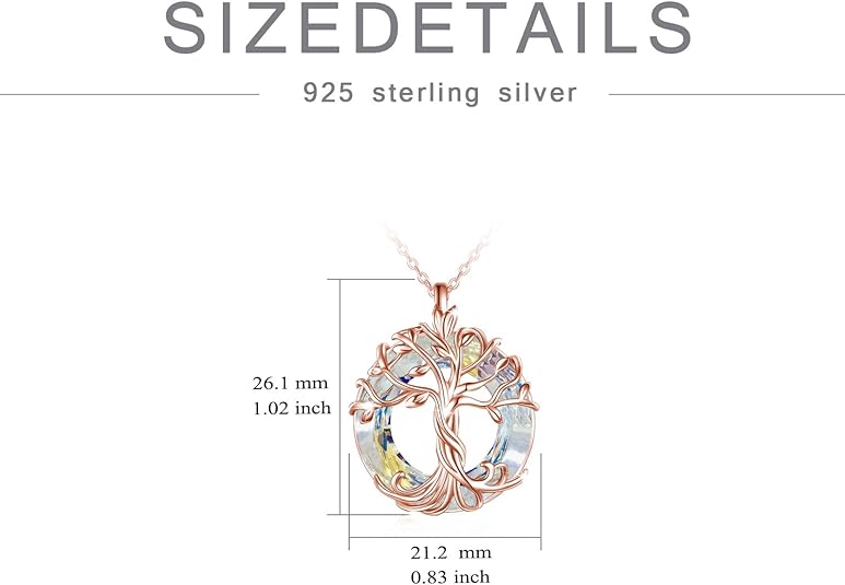 Pendant Necklace for Women with Austrian Crystal 925 Sterling Silver seerbeauty