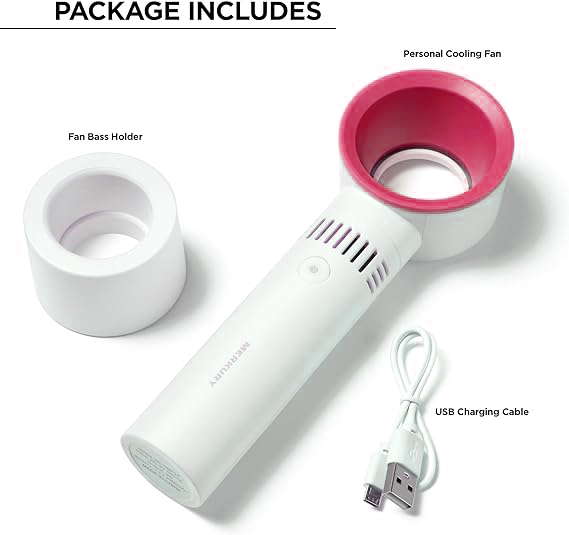 Mini Bladeless Fan for Salon, Rechargeable with USB Cable,, No Blades, Handheld or Hands-free seerbeauty