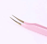 BP-01  Baby Pink FIBER TIP Classic Isolation Tweezers seerbeauty