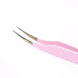 BP-01  Baby Pink FIBER TIP Classic Isolation Tweezers seerbeauty