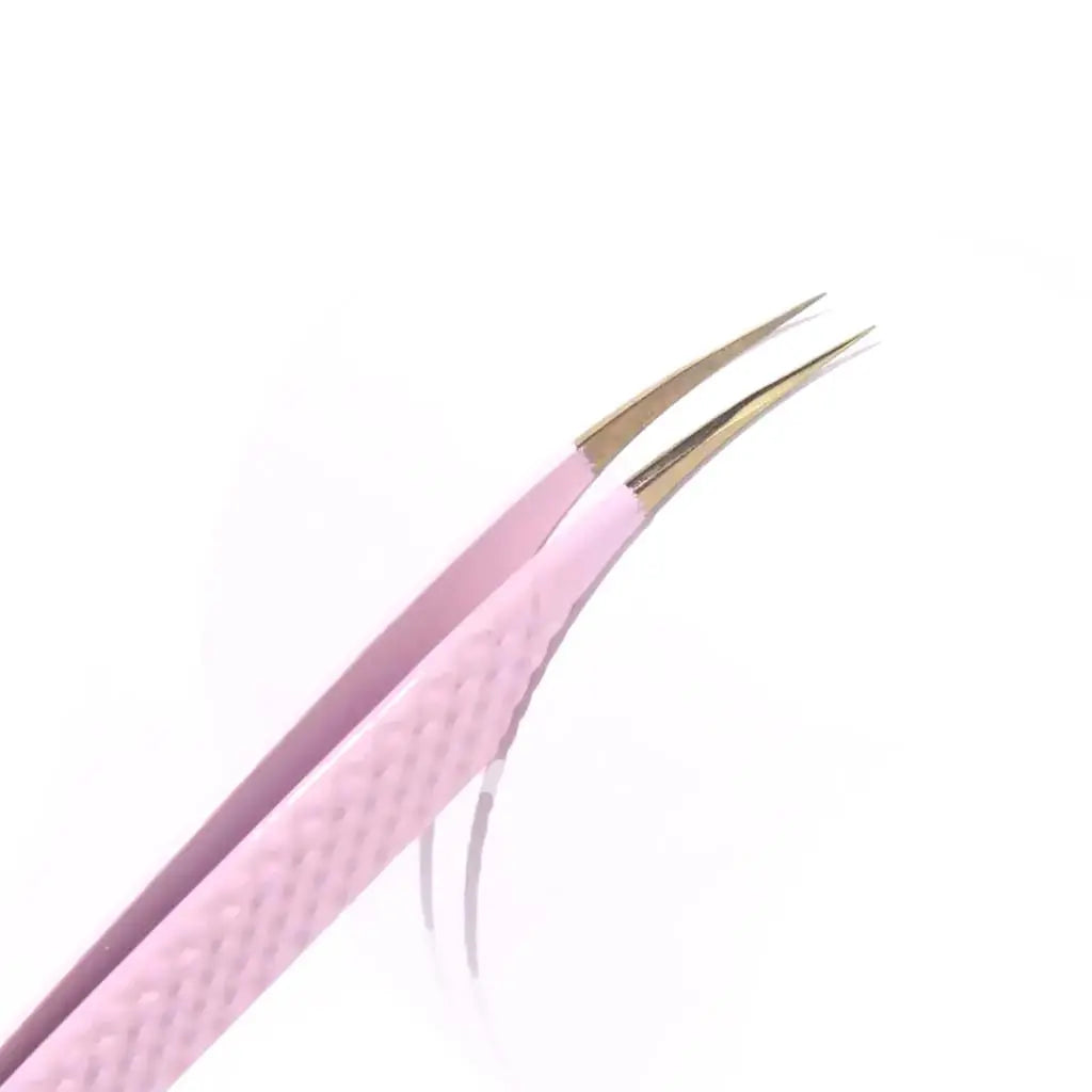 BP-01  Baby Pink FIBER TIP Classic Isolation Tweezers seerbeauty