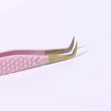 BP-02 FIBER TIP Baby Pink 90 Degree Tweezers seerbeauty