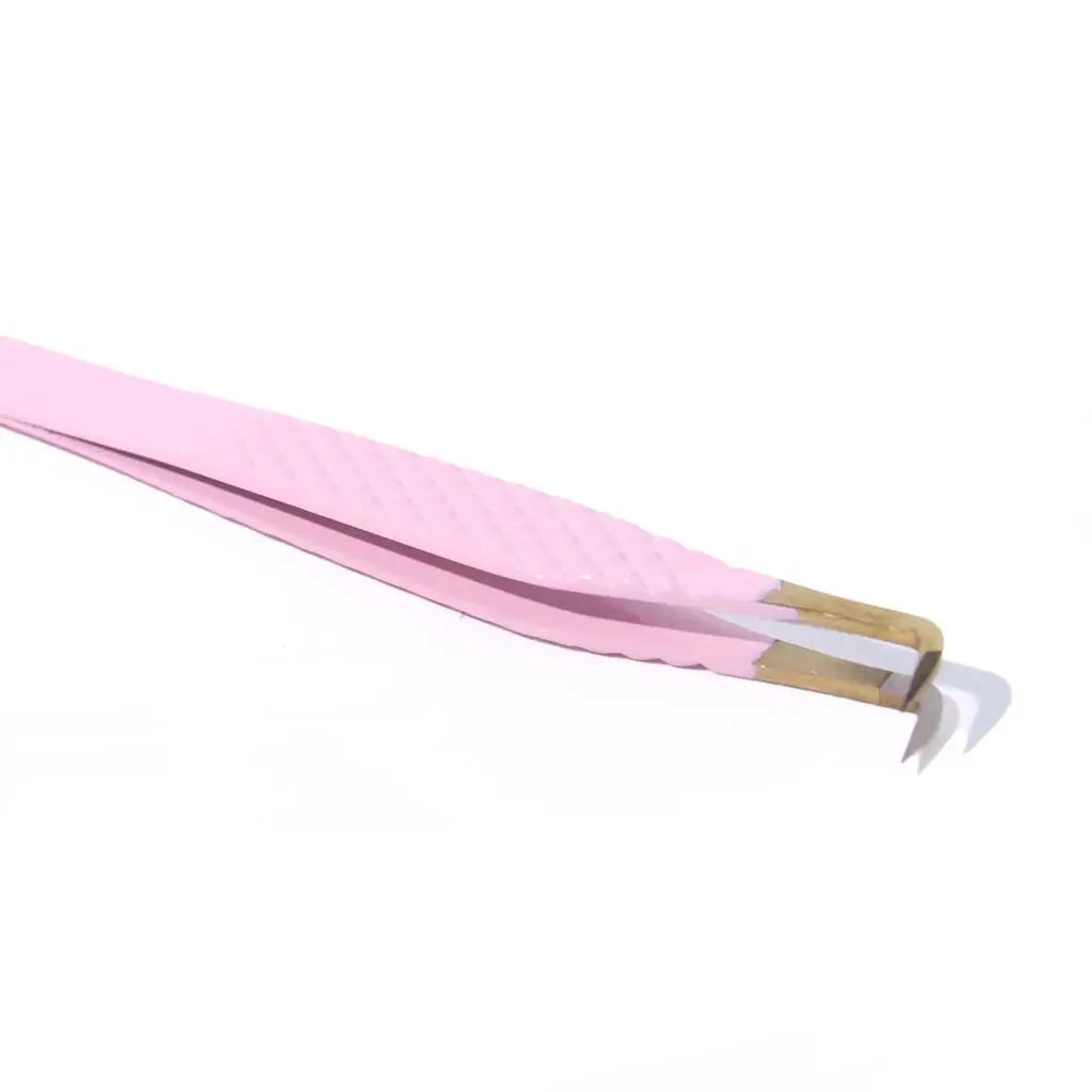 BP-02 FIBER TIP Baby Pink 90 Degree Tweezers seerbeauty