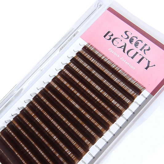 Dark Brown Eyelash Extensions seerbeauty