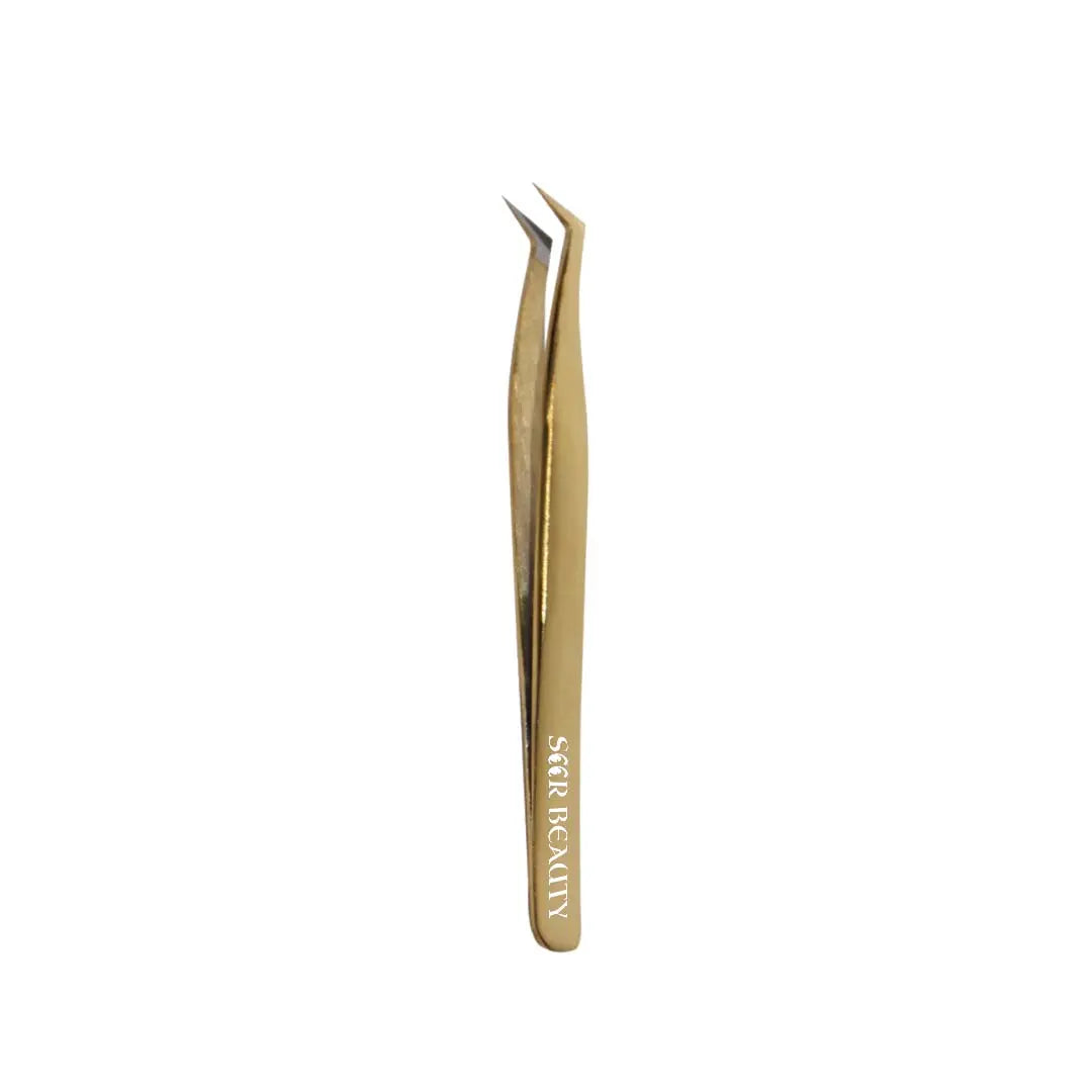 GSL-01 FIBER TIP GOLD TWEEZERS FOR EYELASH EXTENSION seerbeauty