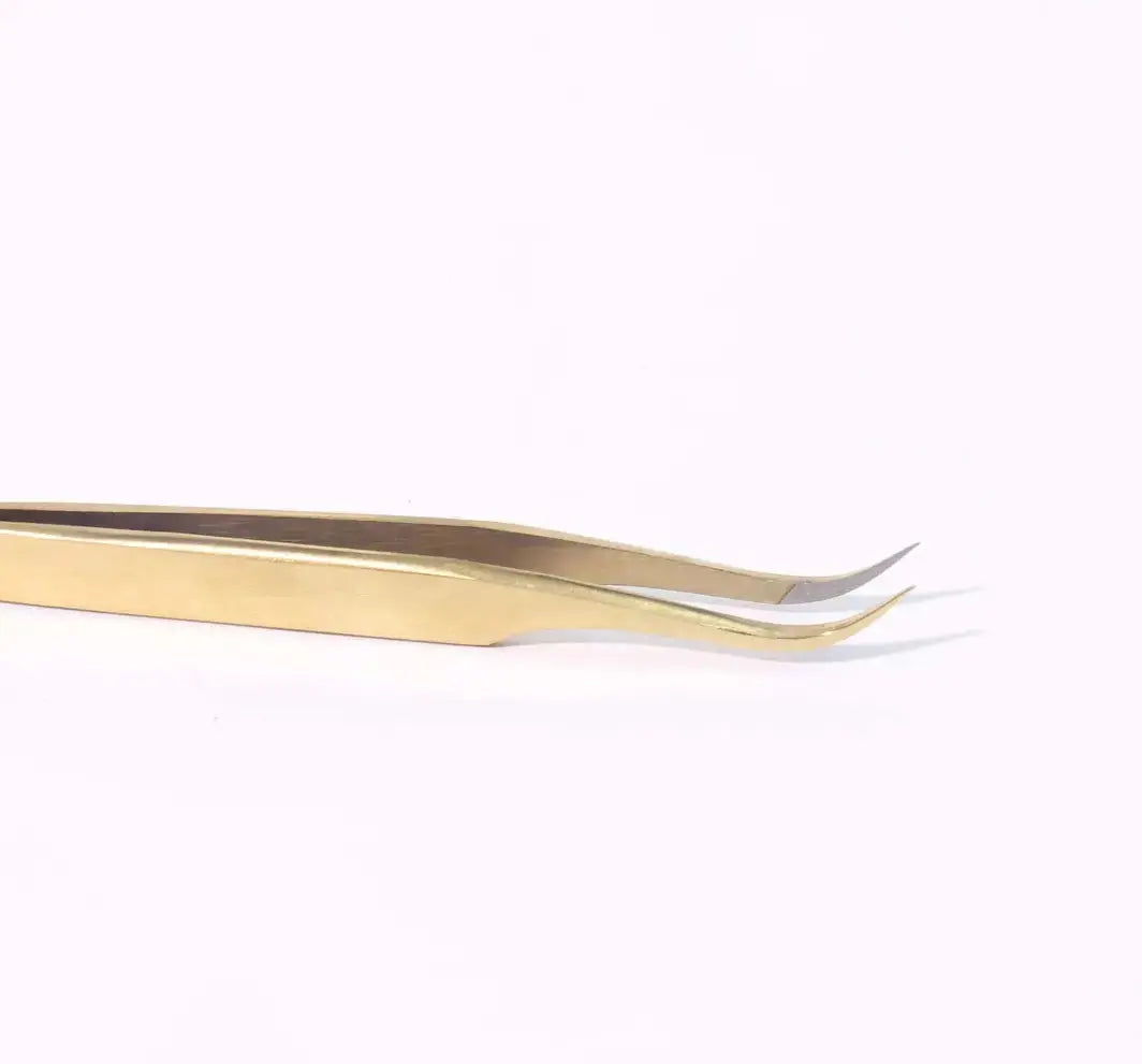 GSL-04 FIBER TIP GOLD TWEEZERS FOR EYELASH EXTENSION seerbeauty