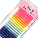 Mixed-colored Volume Eyelash Extensions (fluorescence) Redberry