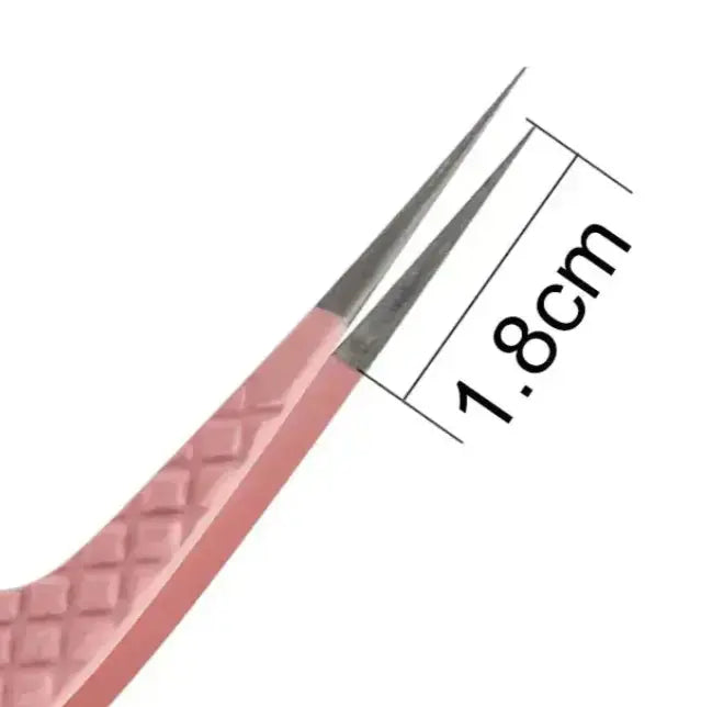 PINK-04 FIBER TIP Classic Straight Tweezers seerbeauty