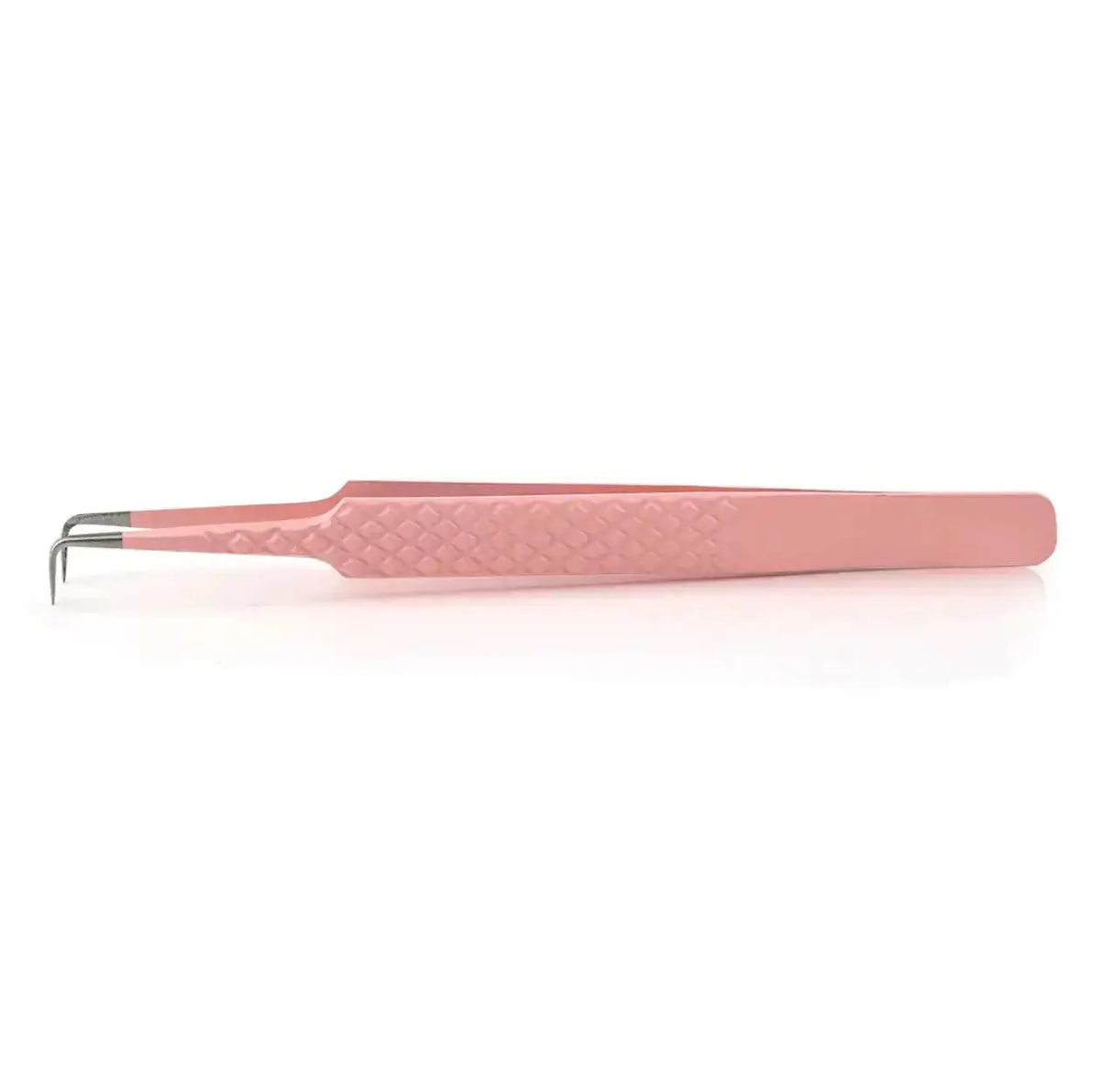 PINK-06 FIBER TIP Pink 90 Degree Tweezers seerbeauty