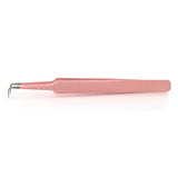 PINK-06 FIBER TIP Pink 90 Degree Tweezers seerbeauty