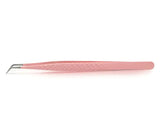 PINK-07 FIBER TIP Straight Sharp Pointed Tweezers seerbeauty