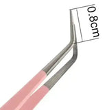 PINK-07 FIBER TIP Straight Sharp Pointed Tweezers seerbeauty