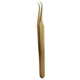 S-02 FIBER TIP GOLD TWEEZERS FOR EYELASH EXTENSION seerbeauty