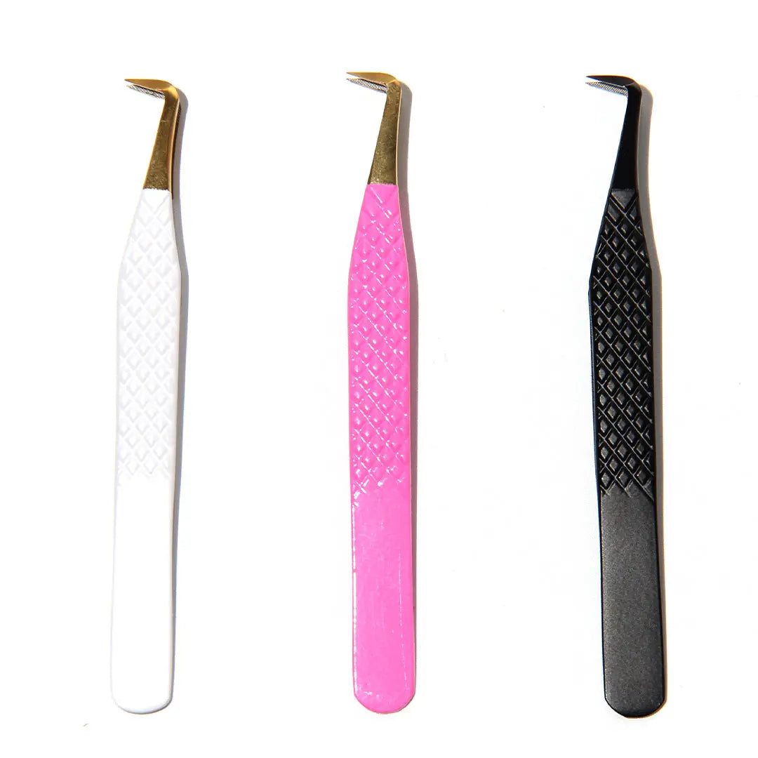 SW-03 90°-Degree Fiber Tip Tweezers for Eyelash Extensions seerbeauty