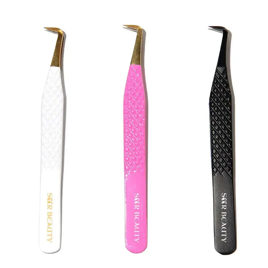 SW-03 90°-Degree Fiber Tip Tweezers for Eyelash Extensions seerbeauty